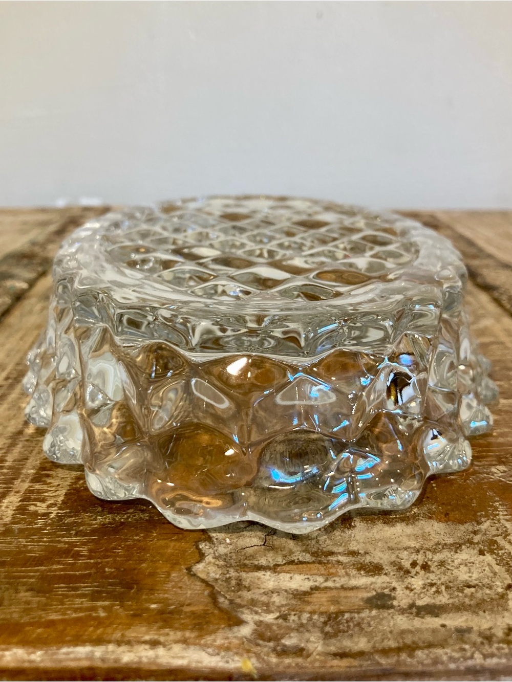 Fostoria American Glass 3 Part Relish Dish Scalloped Edges - Picture 10 of 11